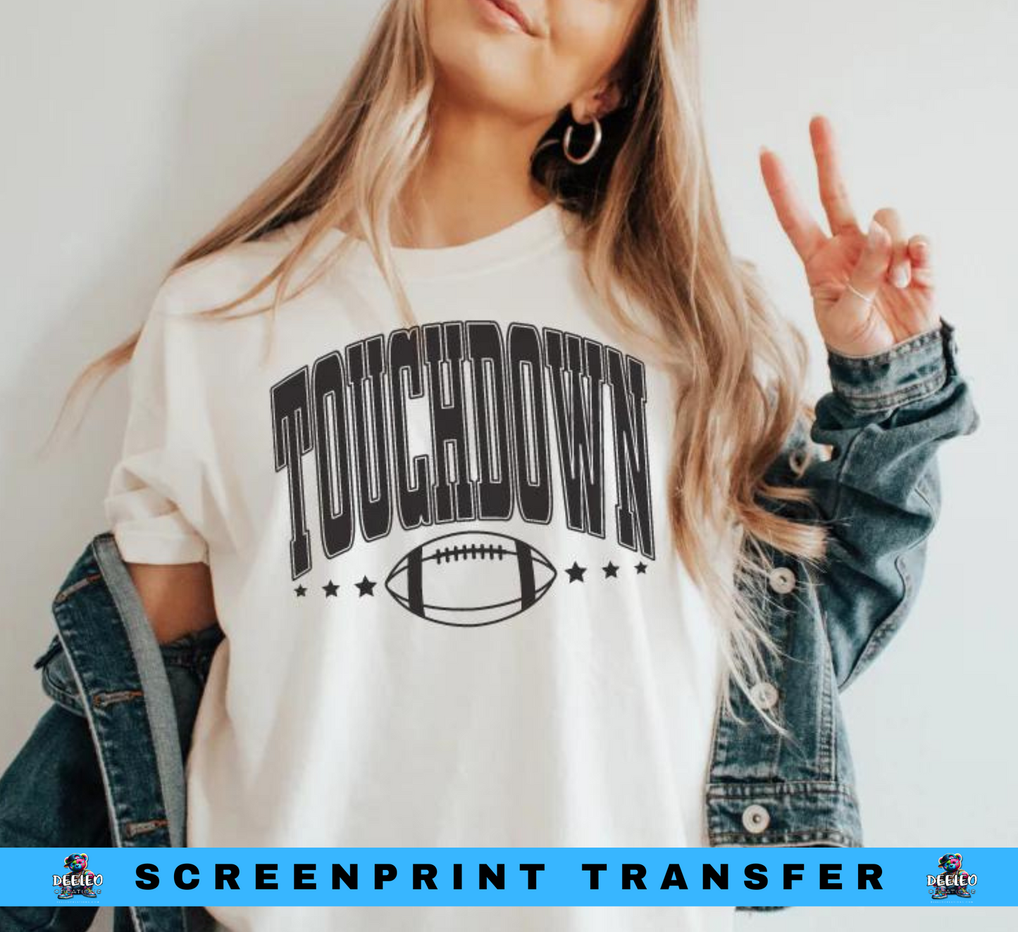 TOUCHDOWN Single Color Screenprint Transfer