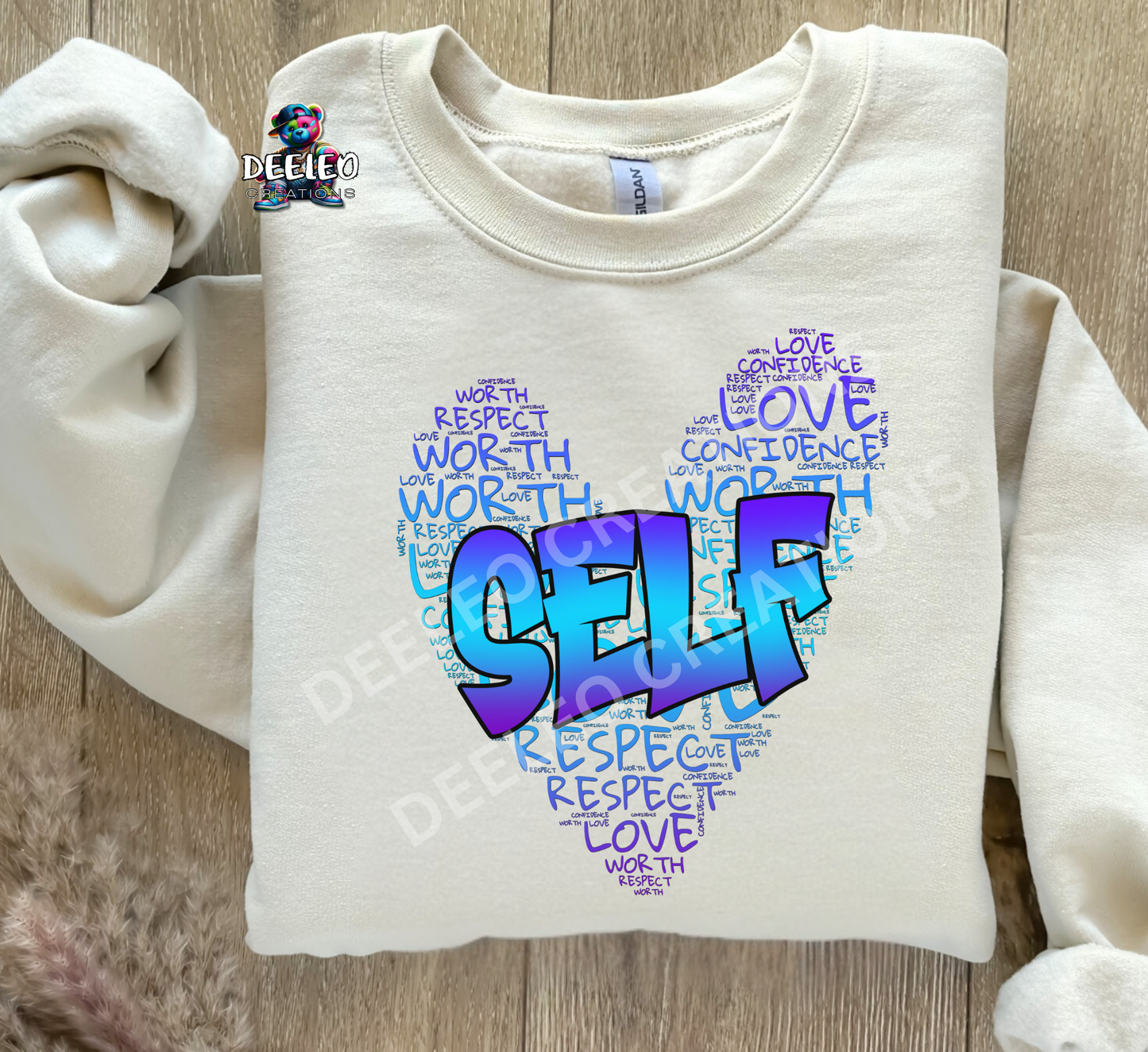 Self Love Blue Heart DTF Transfer