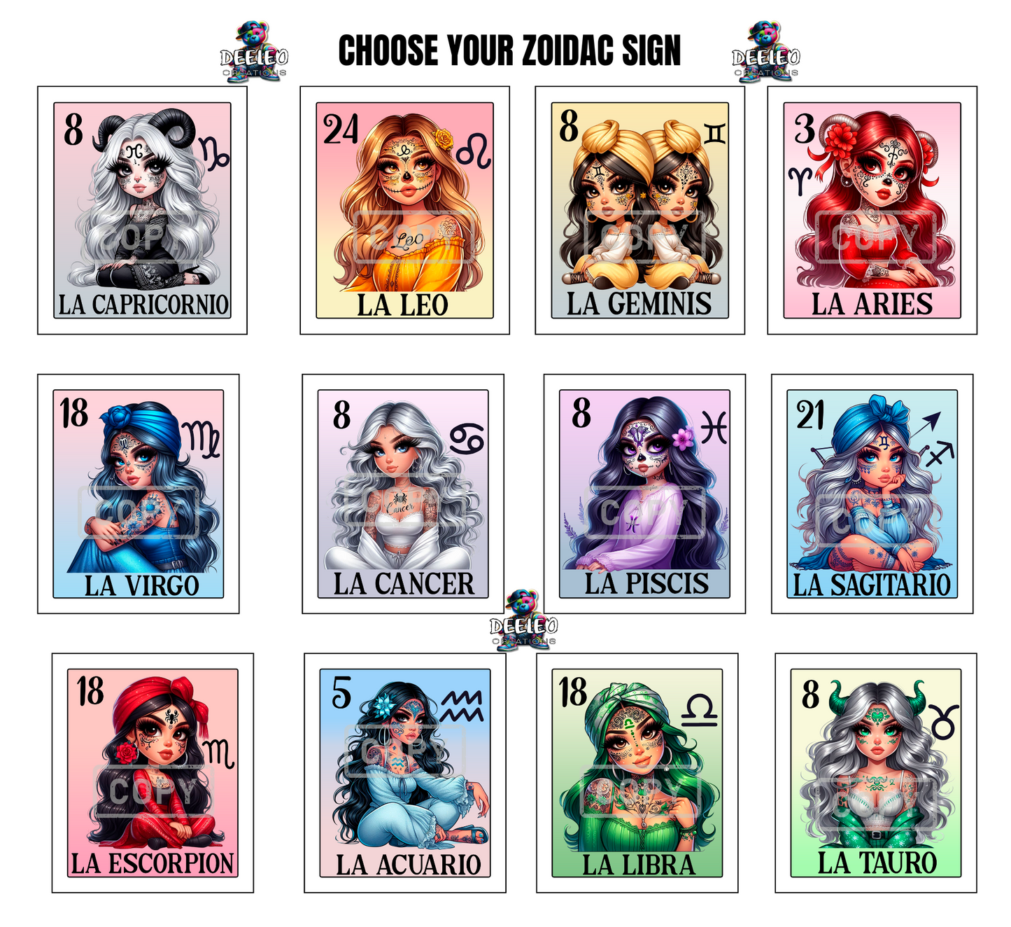 Spanish Zodiac Loteria Card T-Shirt