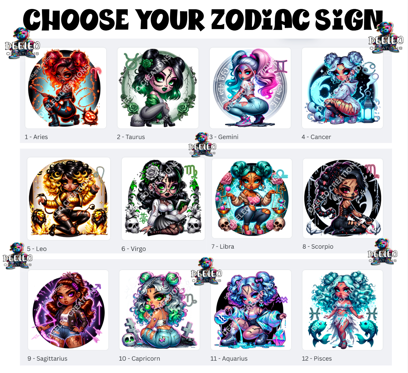 Halloween Zodiac Girls T-Shirts (Pre-Order)