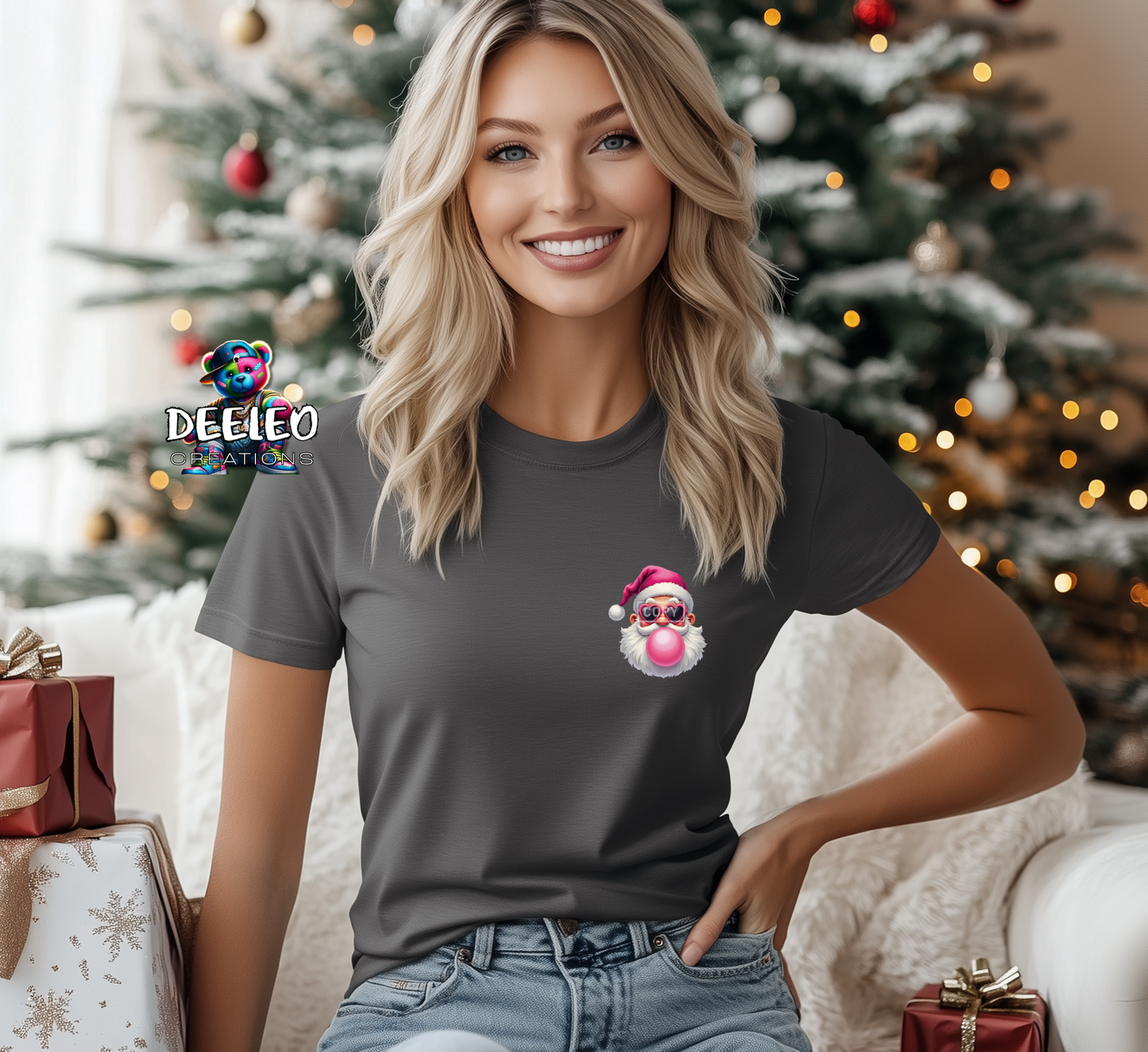 Bubblegum Santa Pocket Tee