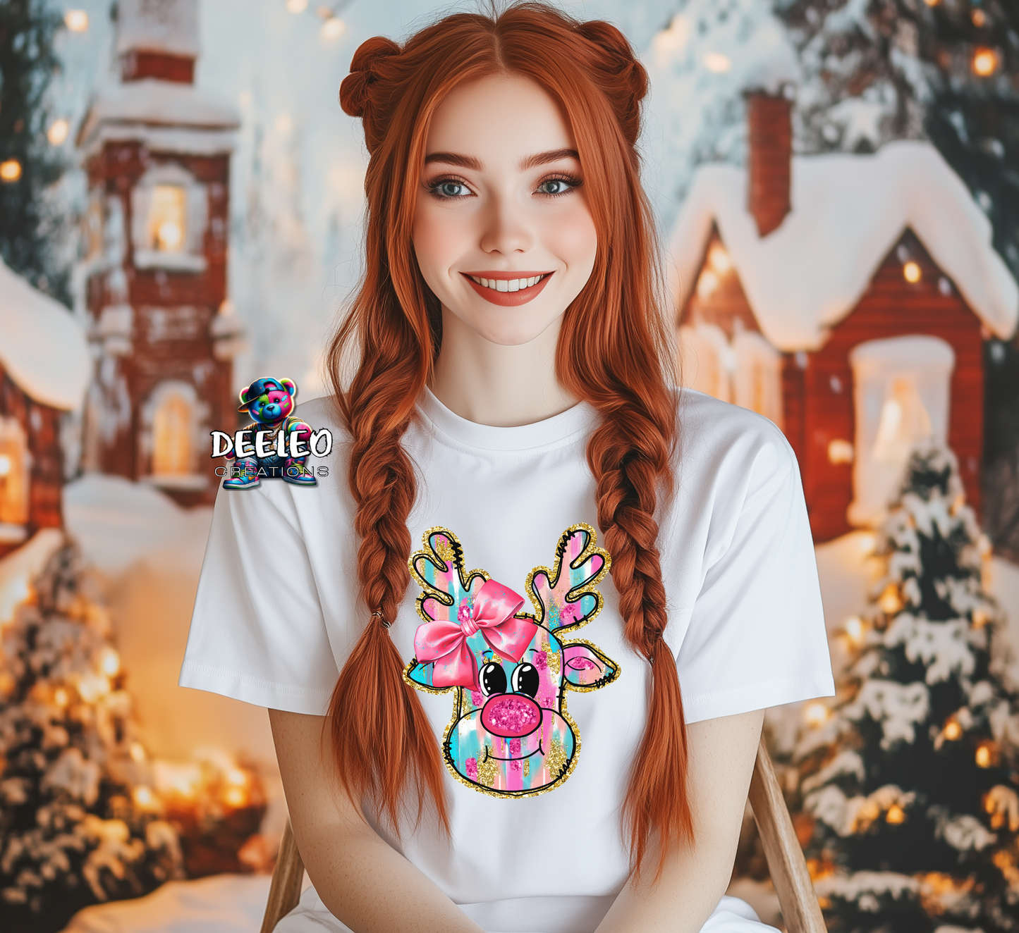Pink Bow Glitter Dear T-Shirt
