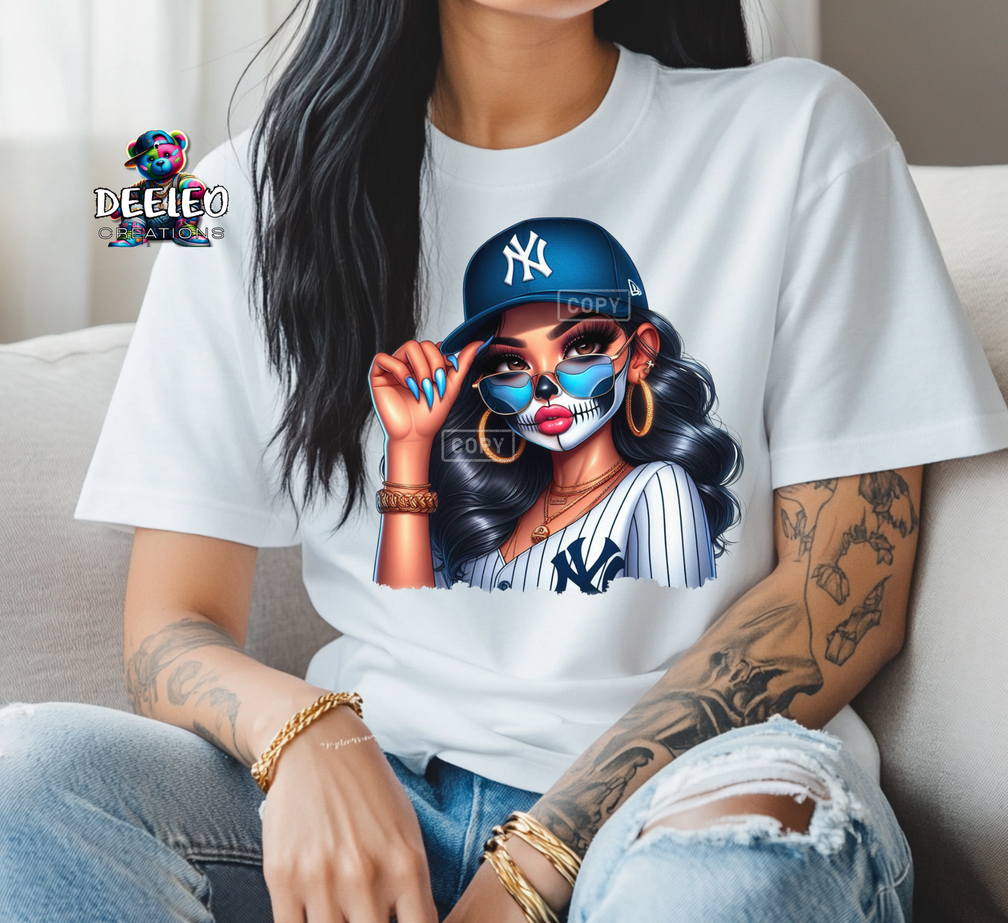 New York Skelly Girl T-Shirt