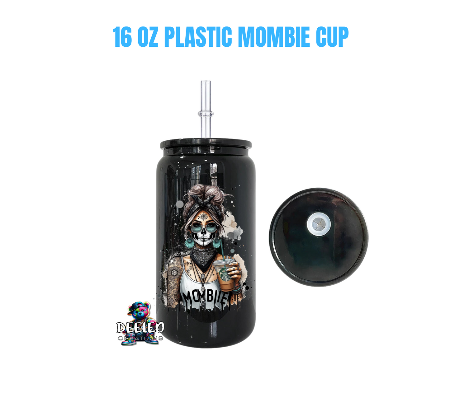 16OZ Black Plastic Mombie Cup