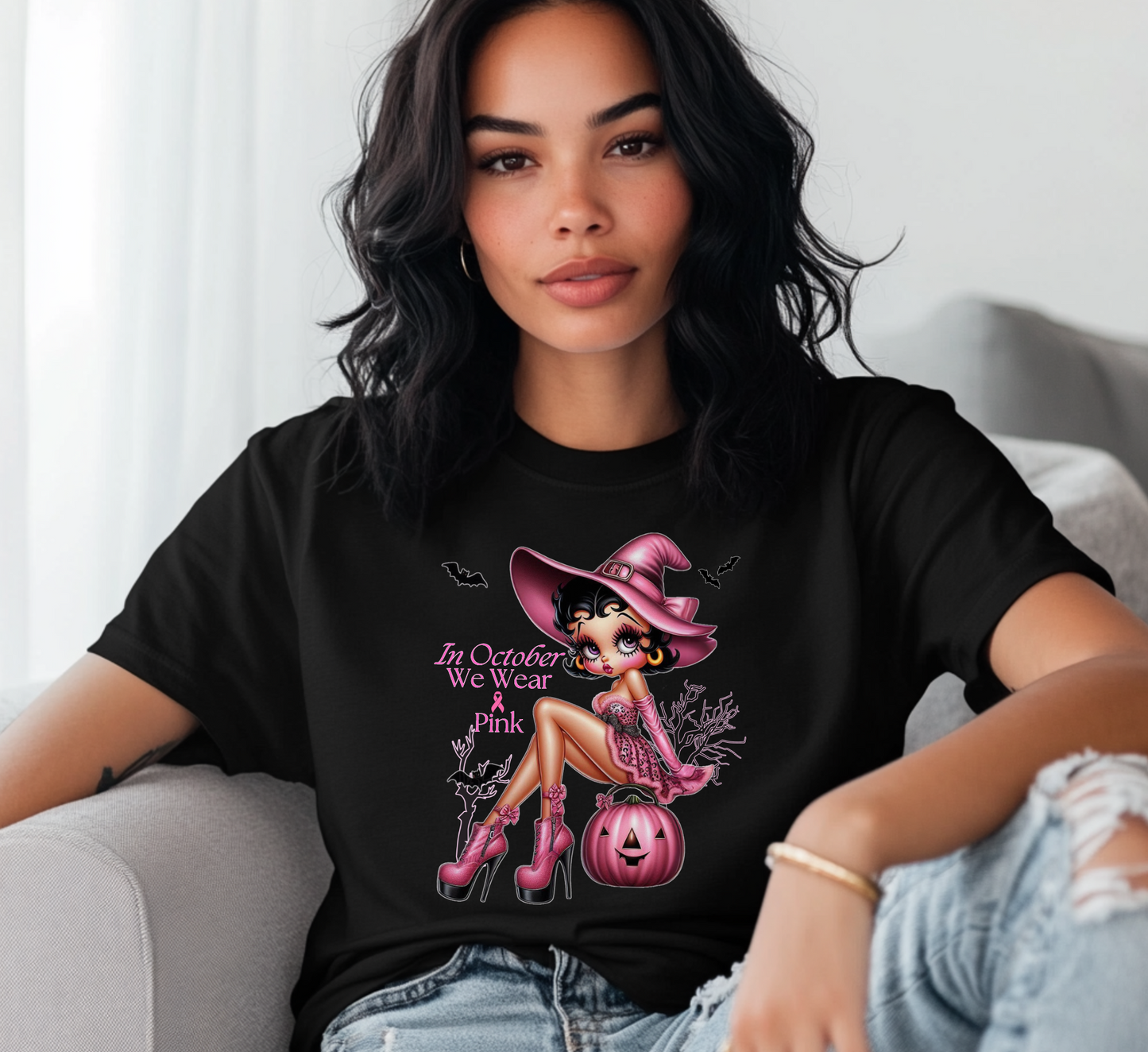 In October we wear Pink Boop T-Shirt