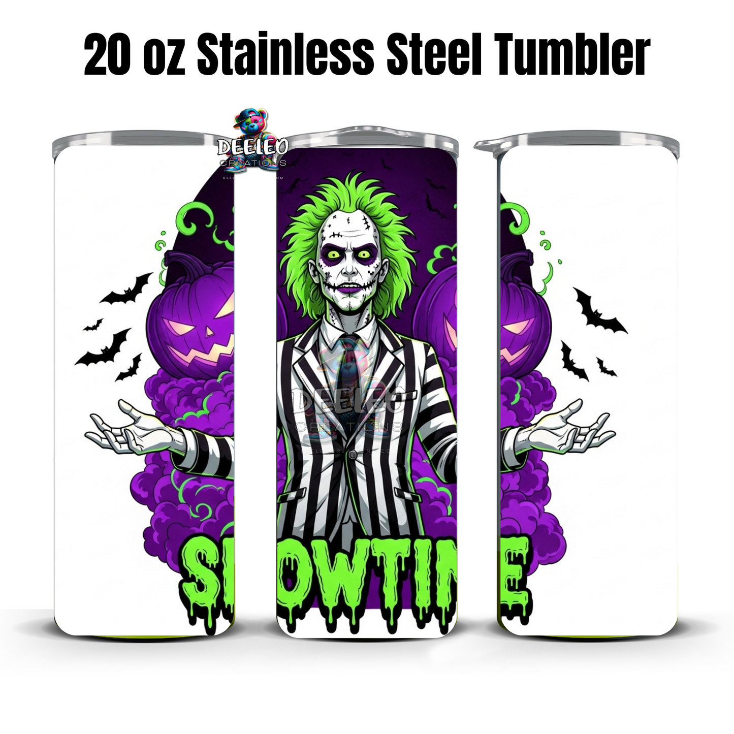 Beetlejuice-Inspired 20 oz Stainless Steel Tumbler