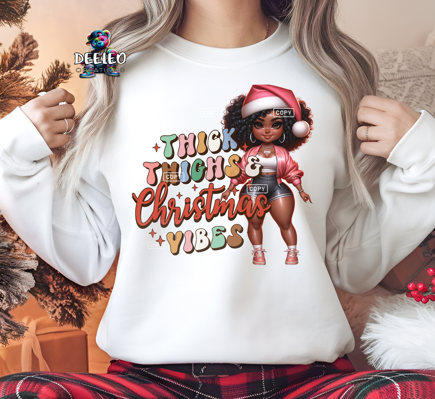 Thick Thighs and Christmas Vibes Sweatshirt