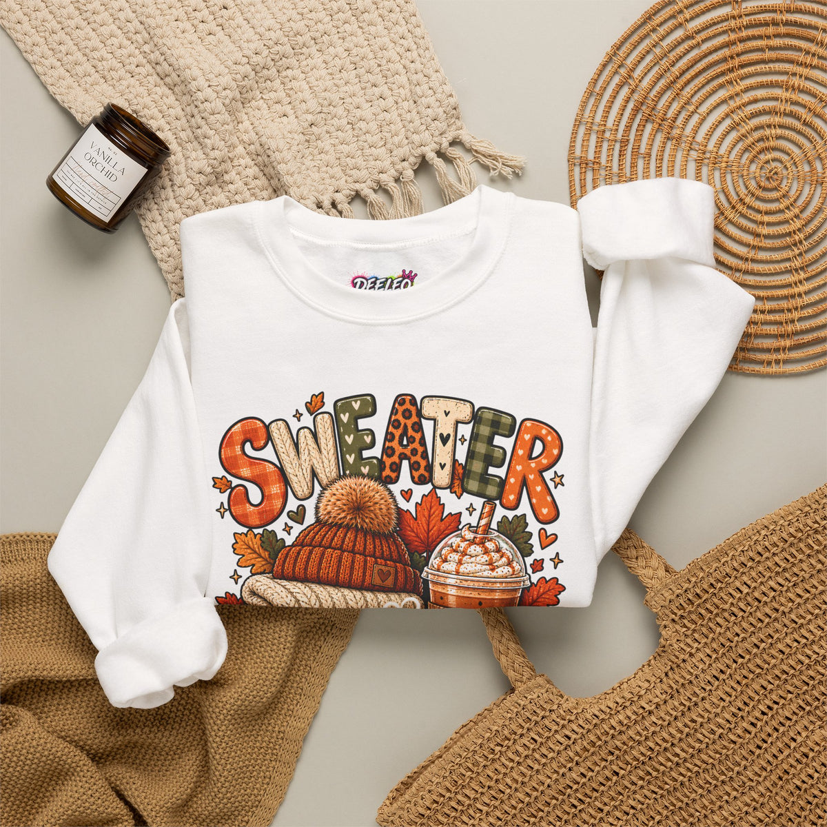 Sweater Weather Crewneck Sweatshirt | Fall Cozy Pumpkin Coffee Autumn