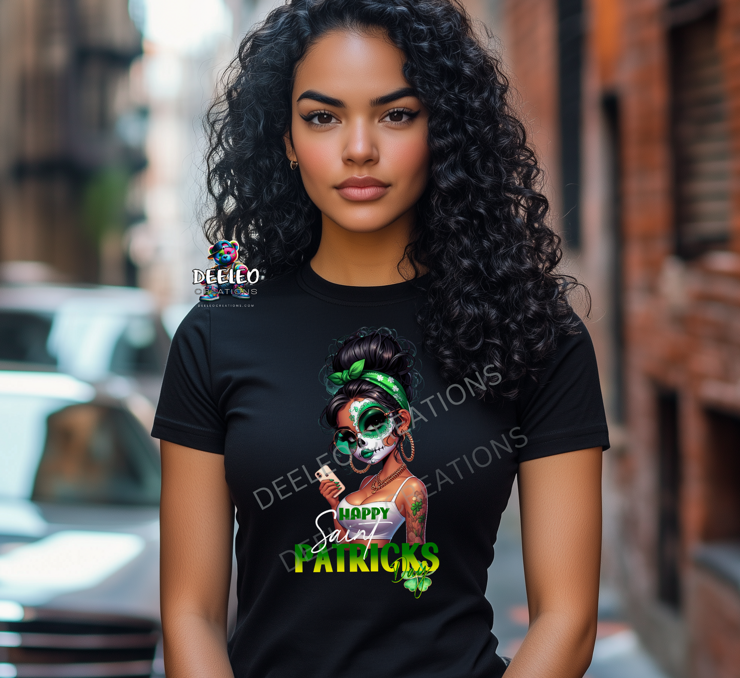 St Patrick's Day Skull Girl DTF Transfer