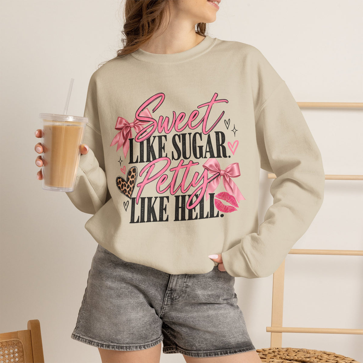 Sweet Like Sugar, Petty Like Hell Crewneck Sweatshirt