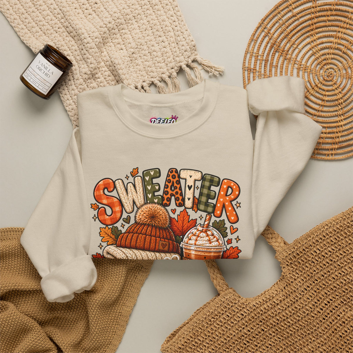 Sweater Weather Crewneck Sweatshirt | Fall Cozy Pumpkin Coffee Autumn