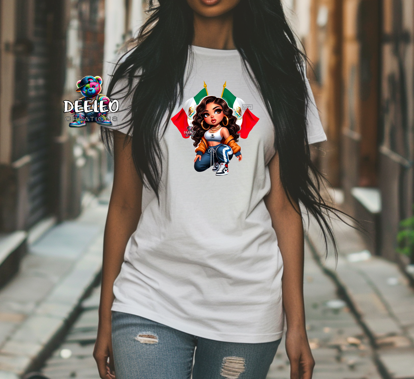 Mexican Flag Girlie T-Shirt