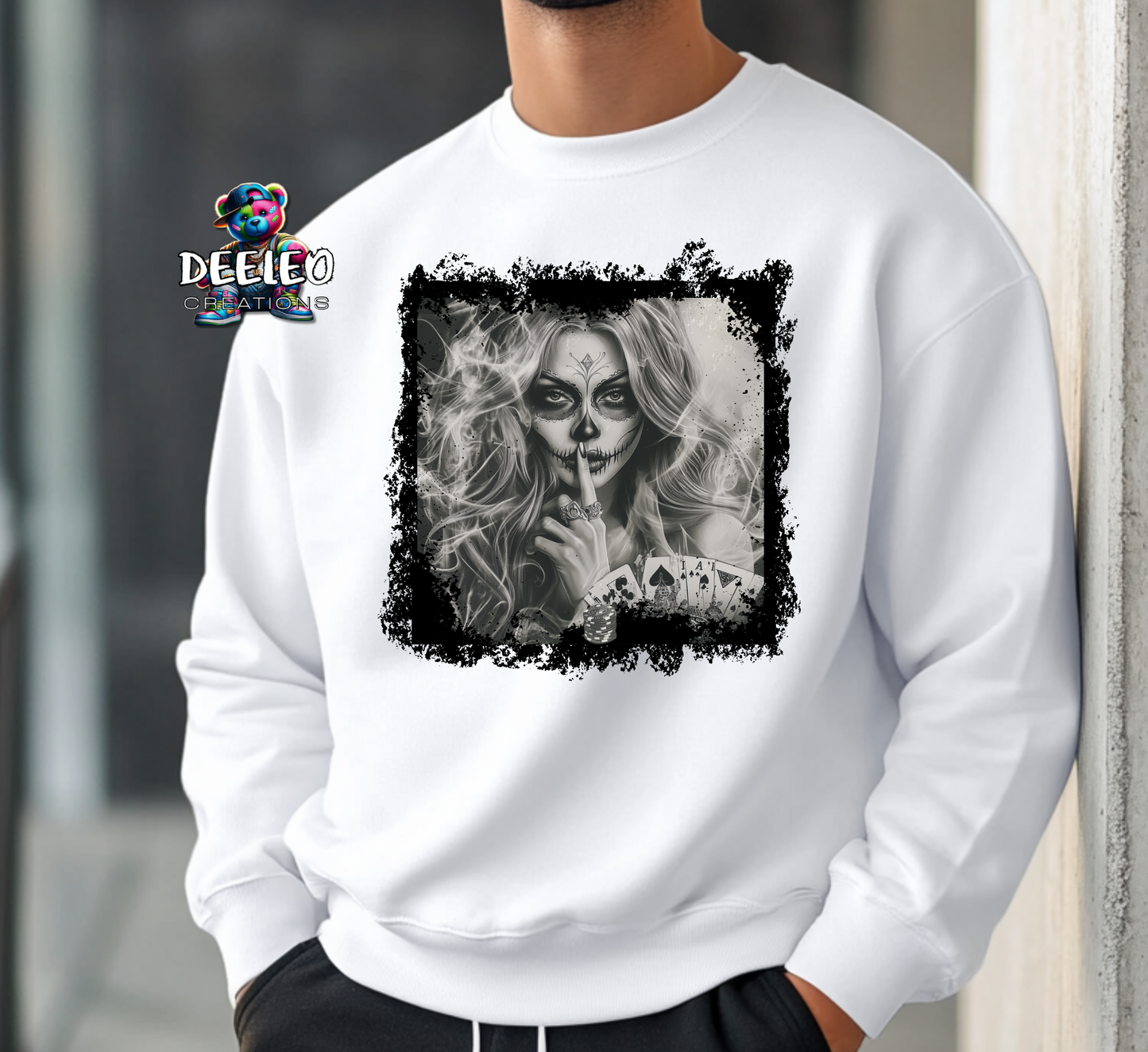 Sugar Skull Card Girl Unisex Sweatshirt