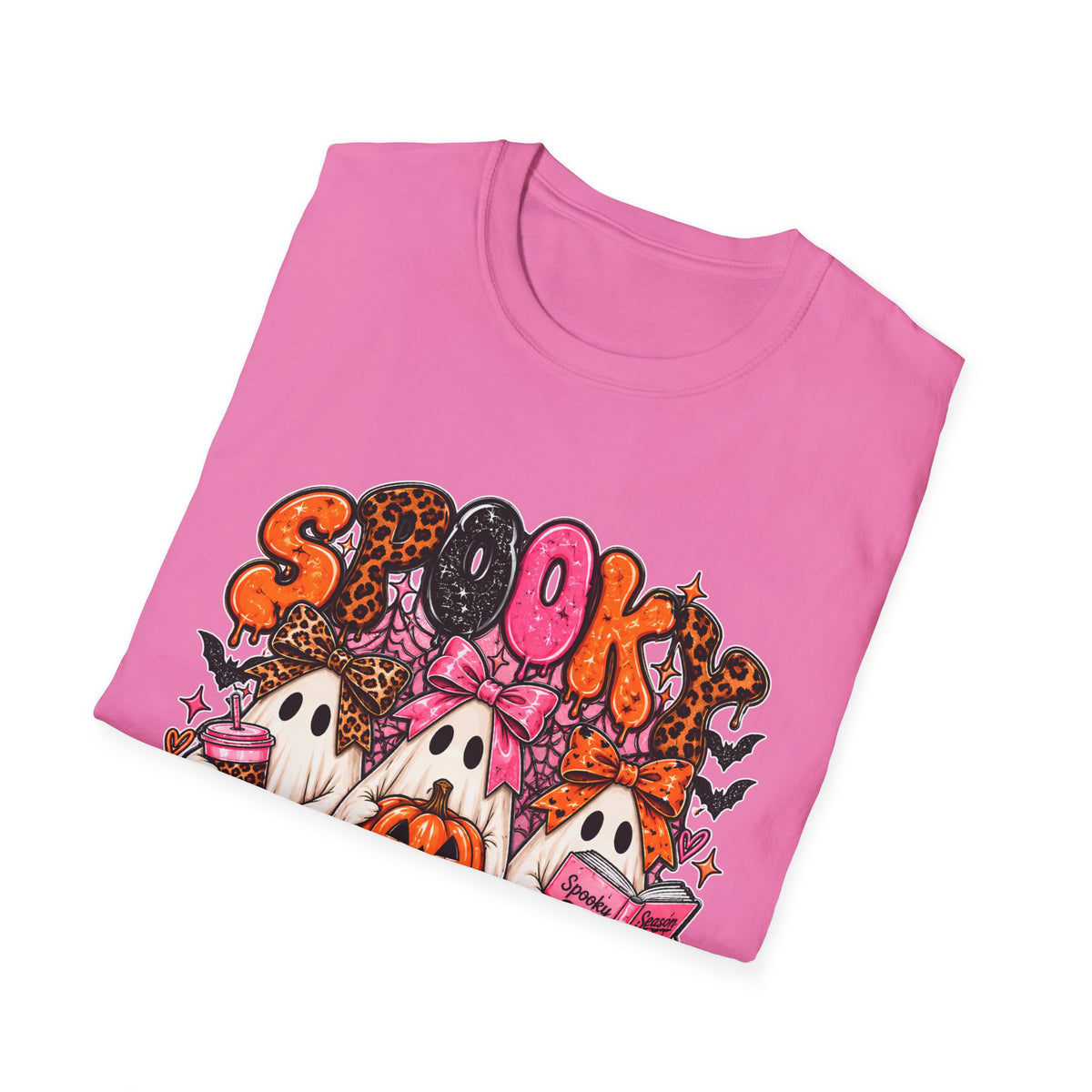 Spooky Social Club T-Shirt | Halloween Ghosts Pumpkin Pink