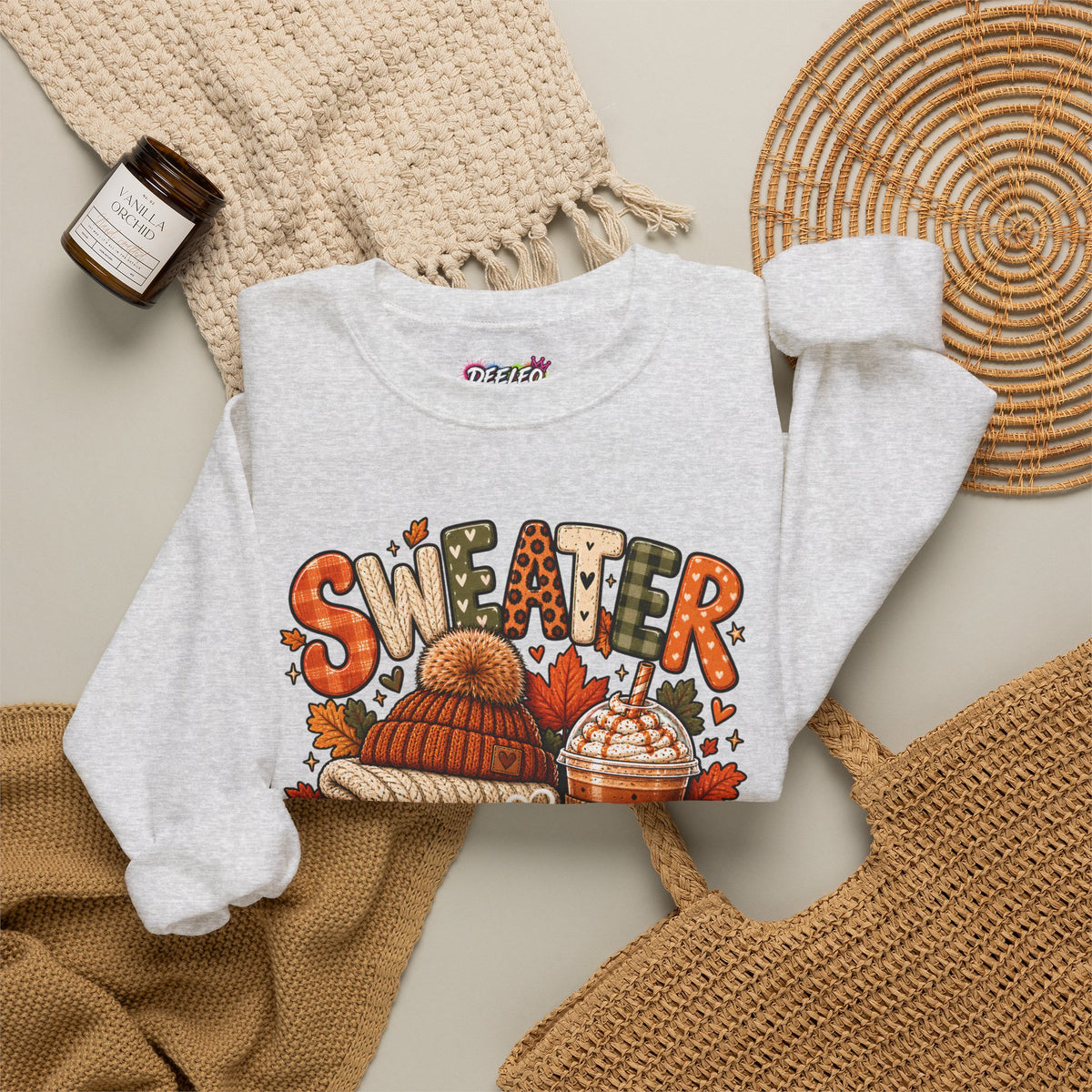 Sweater Weather Crewneck Sweatshirt | Fall Cozy Pumpkin Coffee Autumn
