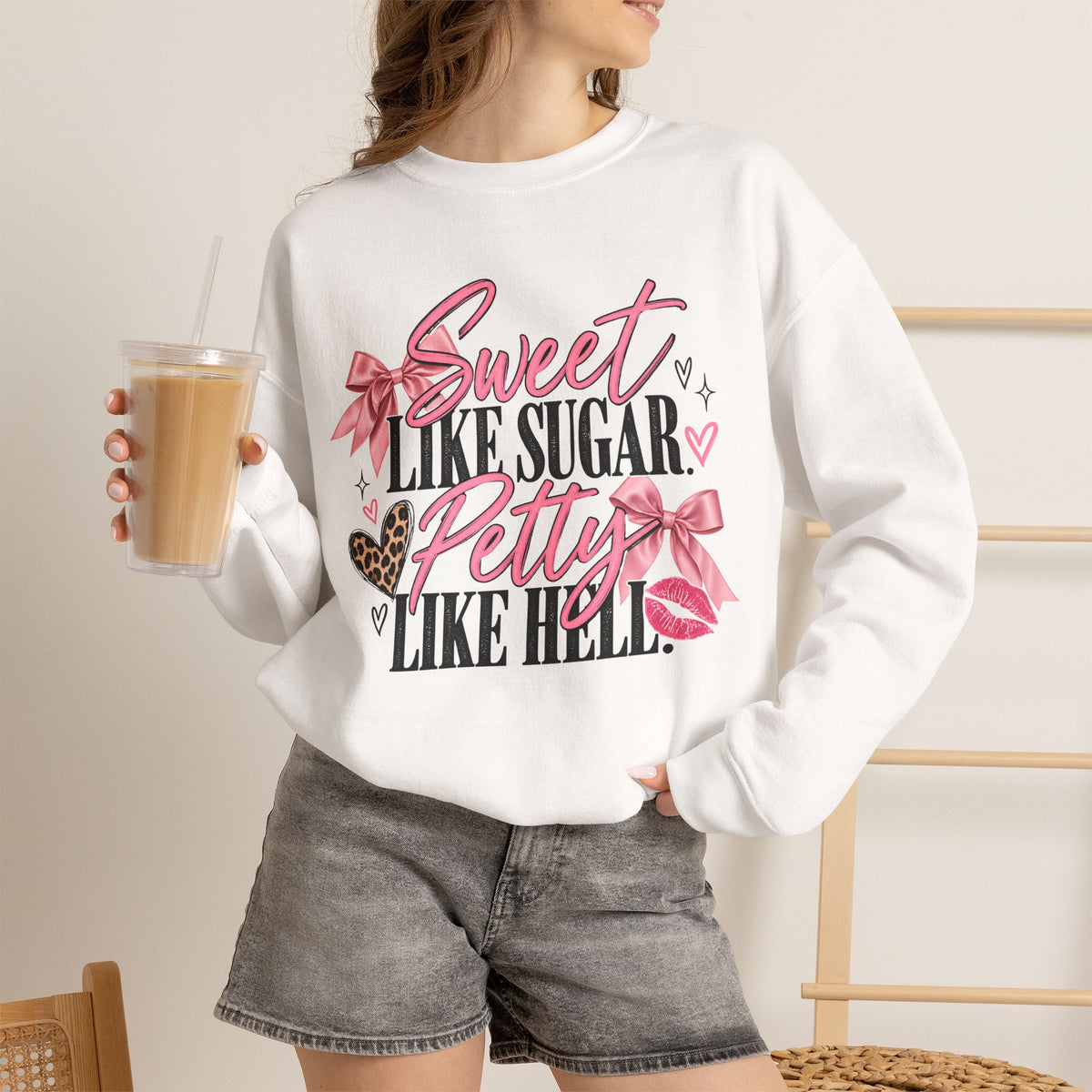 Sweet Like Sugar, Petty Like Hell Crewneck Sweatshirt