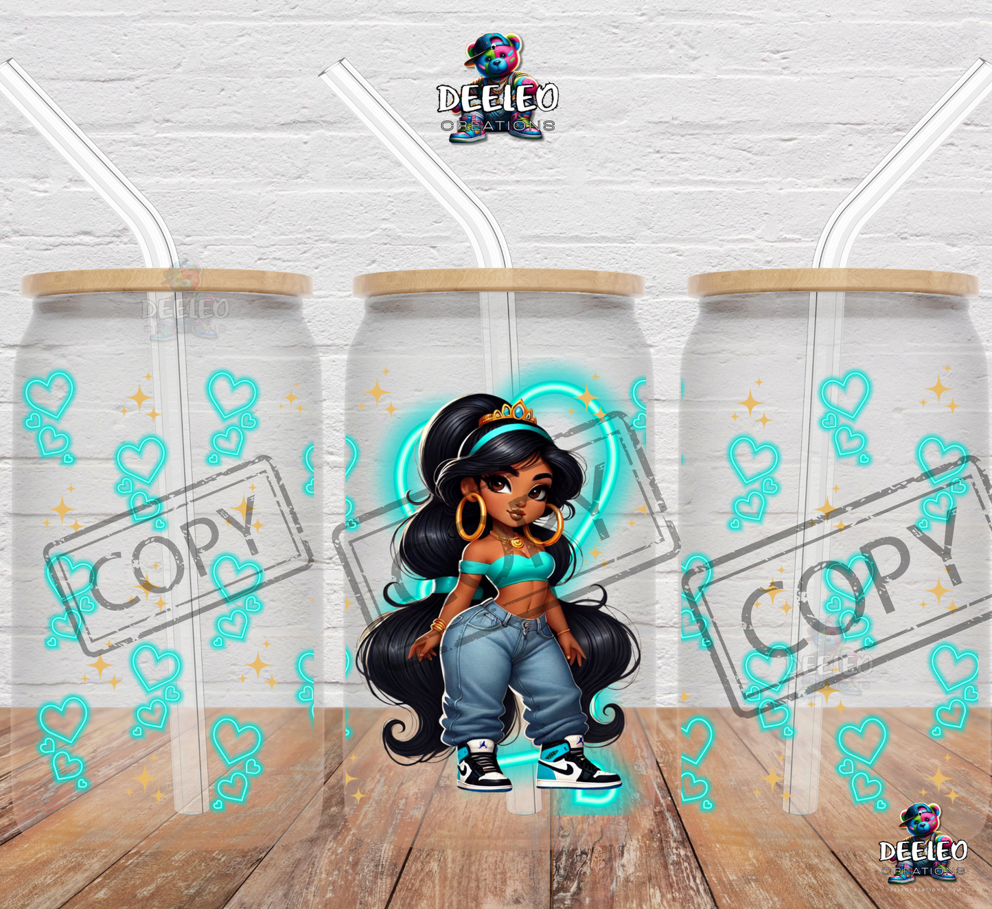 Hip Hop Jas*16oz Glass Cup
