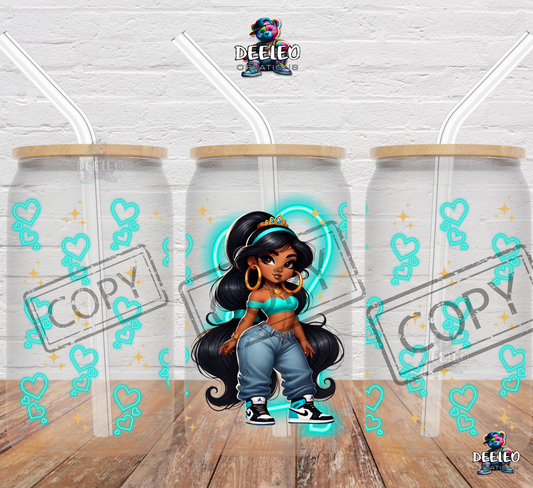 Hip Hop Jas*16oz Glass Cup