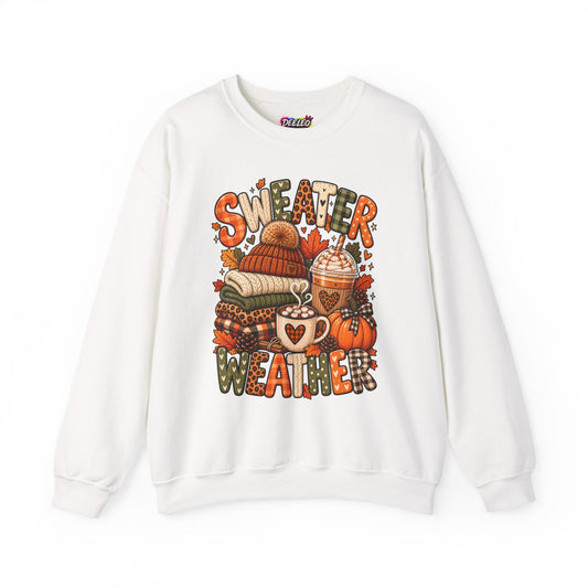 Sweater Weather Crewneck Sweatshirt | Fall Cozy Pumpkin Coffee Autumn