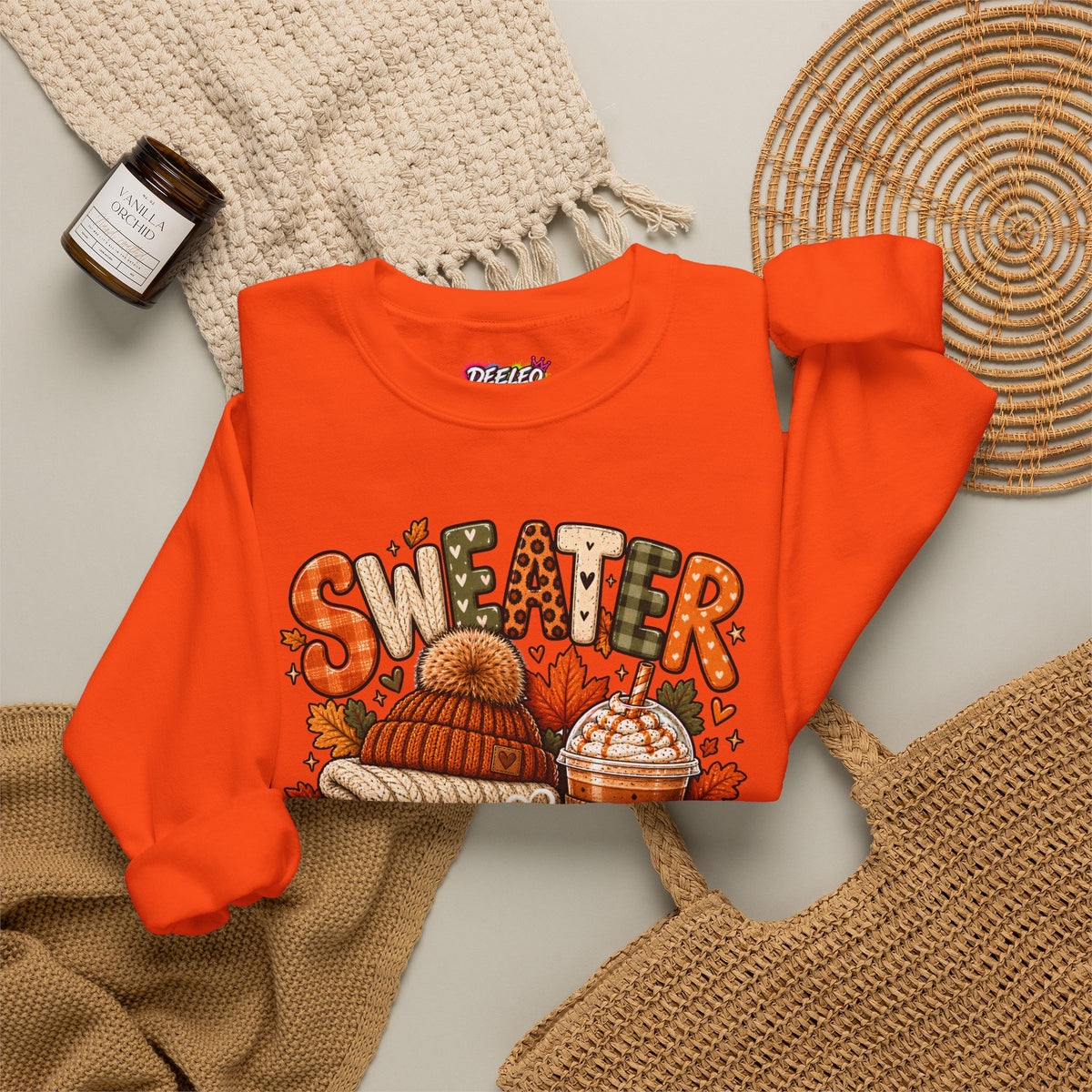 Sweater Weather Crewneck Sweatshirt | Fall Cozy Pumpkin Coffee Autumn