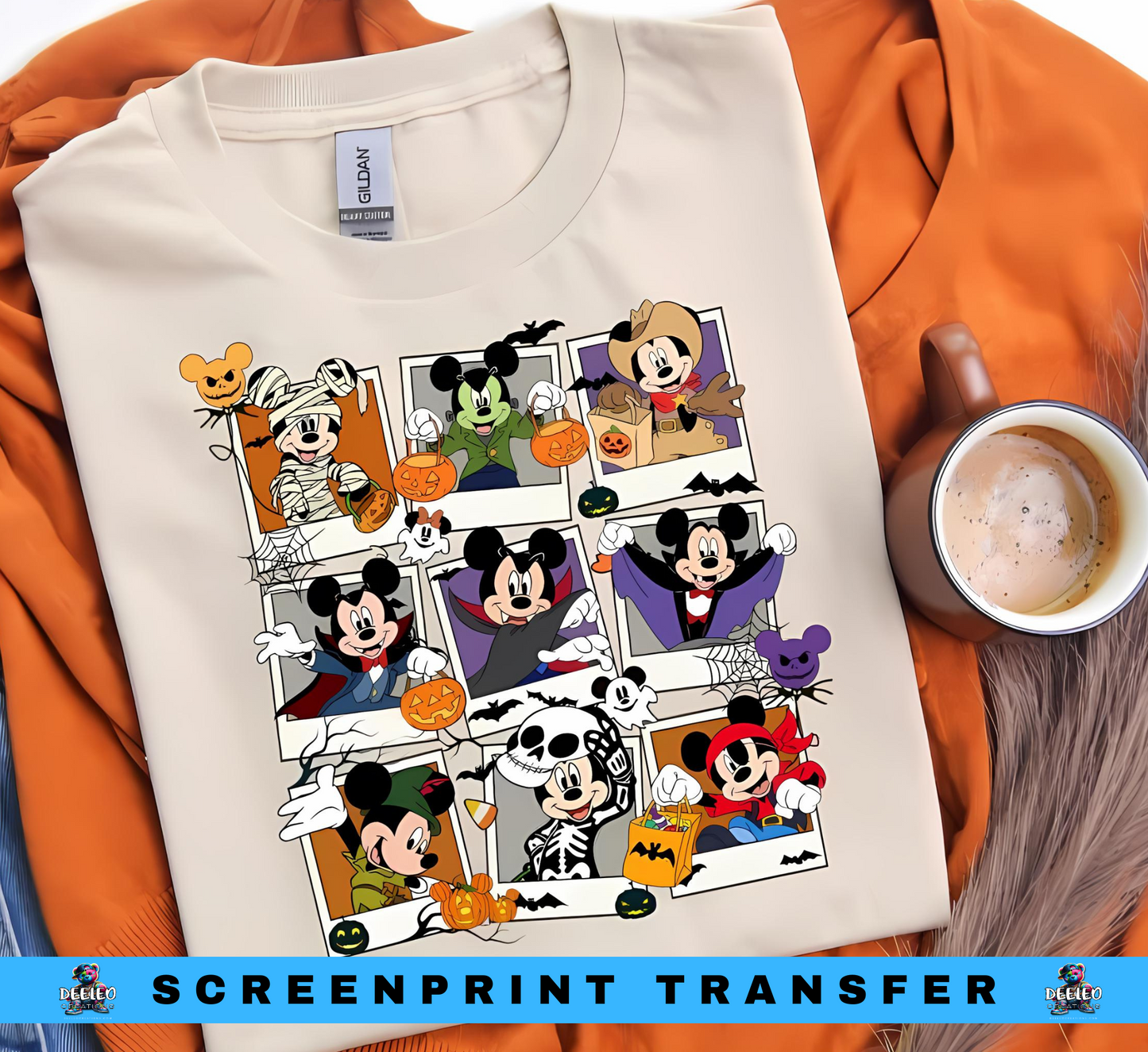 M Halloween Costume Full Color Screenprint Transfer