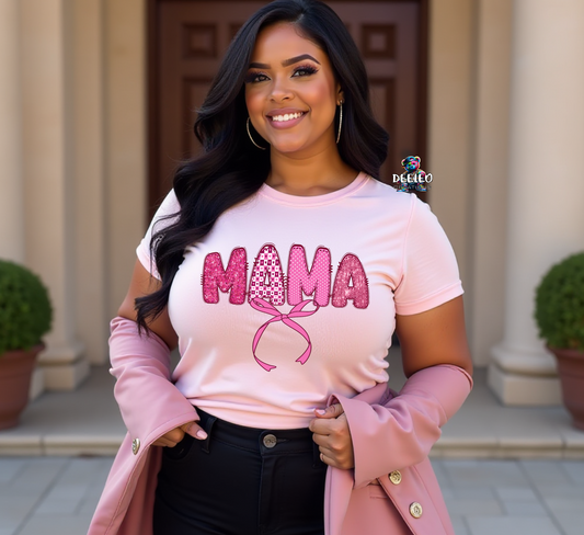MAMA Valentines Ribbon T-Shirt