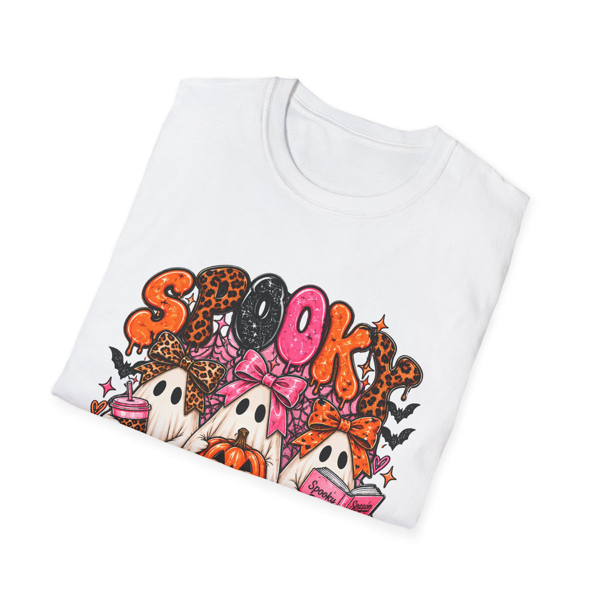 Spooky Social Club T-Shirt | Halloween Ghosts Pumpkin Pink