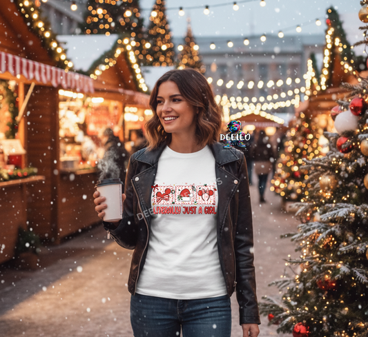 Literally Just a Girl Christmas T-Shirt