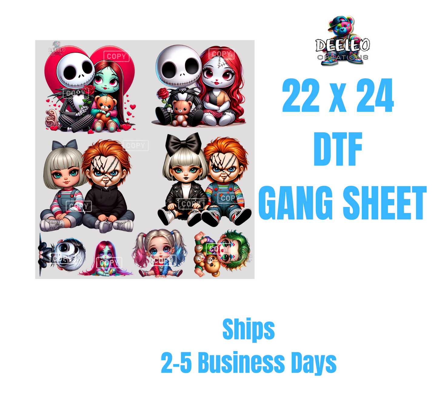 22 x 24 DTF Gang Sheet Little Guys