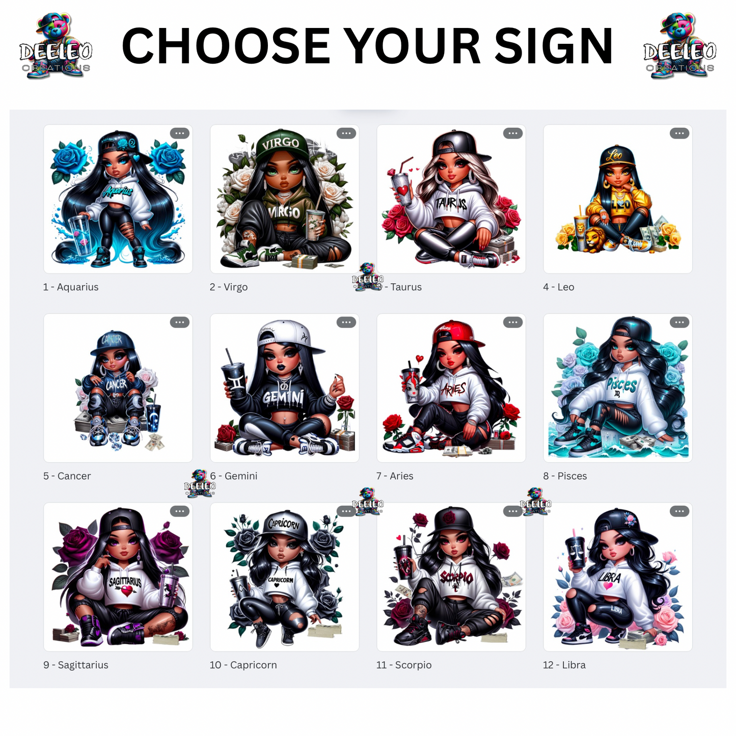 Zodiac Graffiti Girlie DTF Transfer