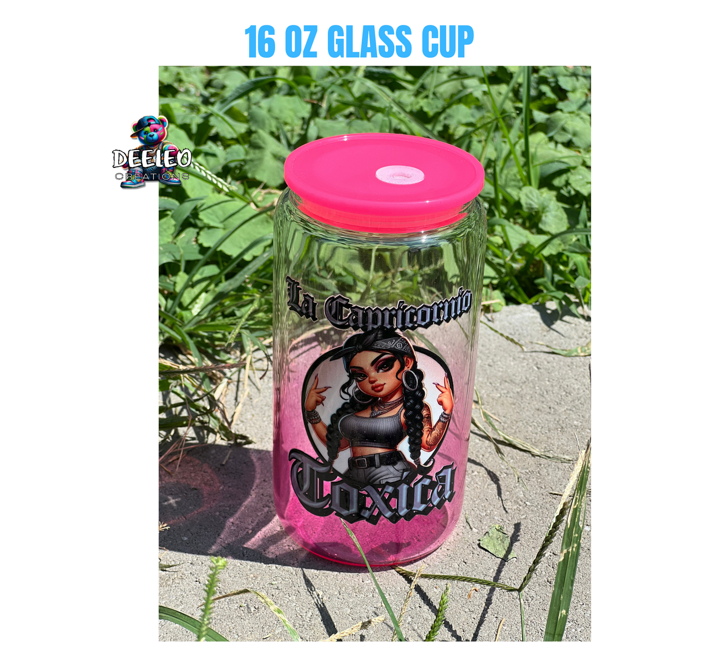 Toxica Zodiac 16 Oz Colored Glass Cup