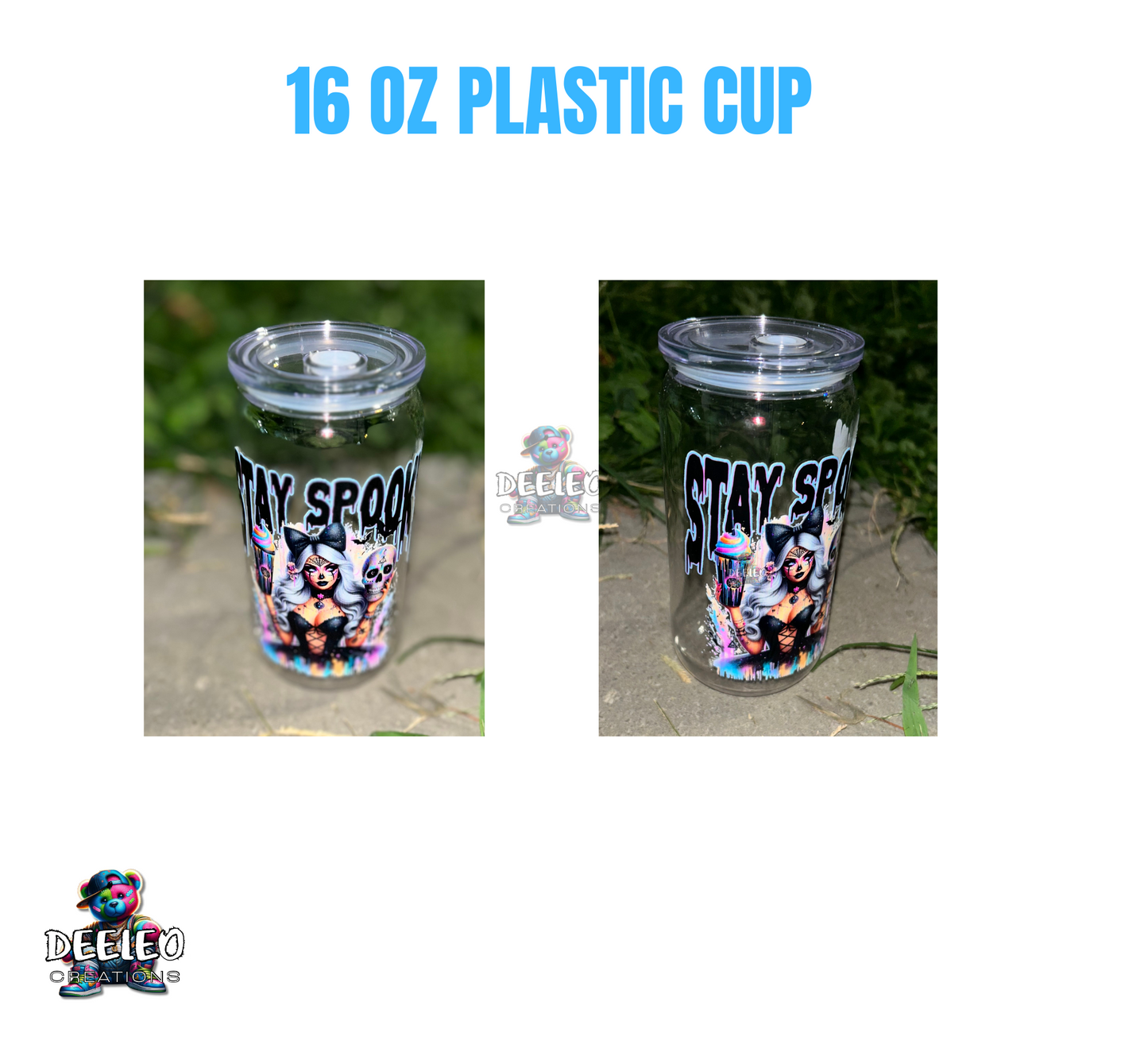 Stay Spooky Cup 16oz Clear Plastic Cup