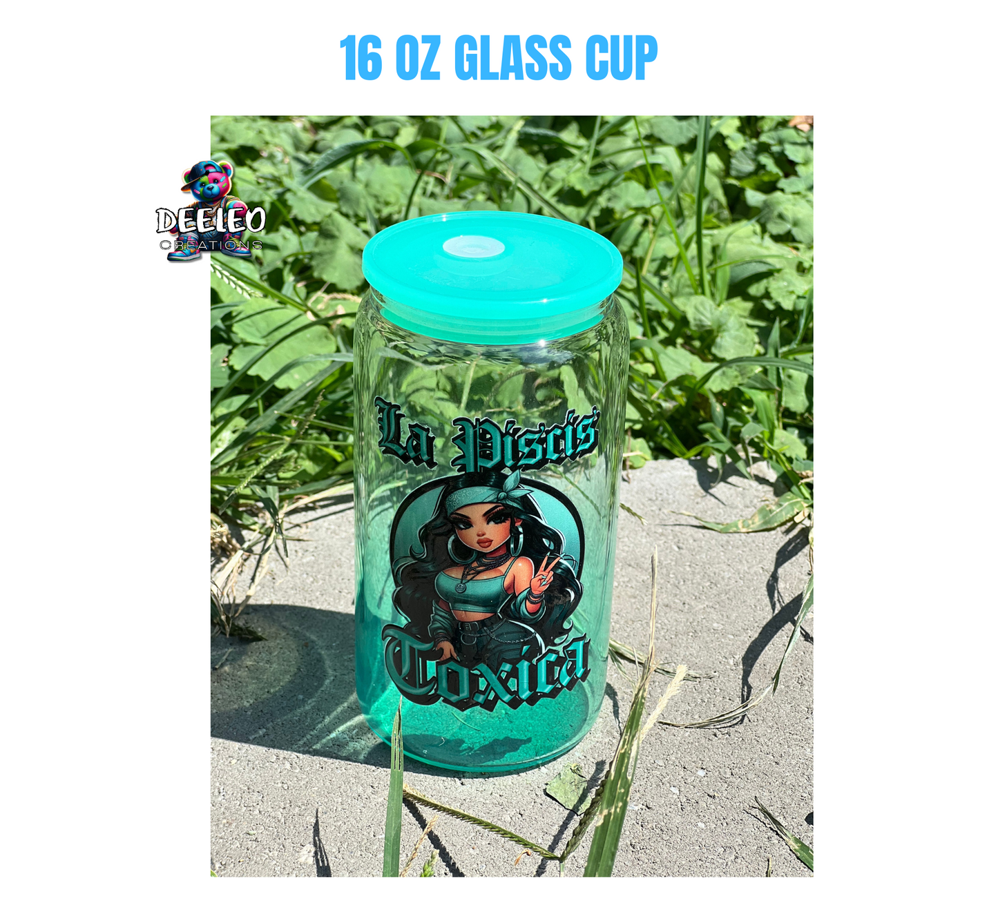 Toxica Zodiac 16 Oz Colored Glass Cup