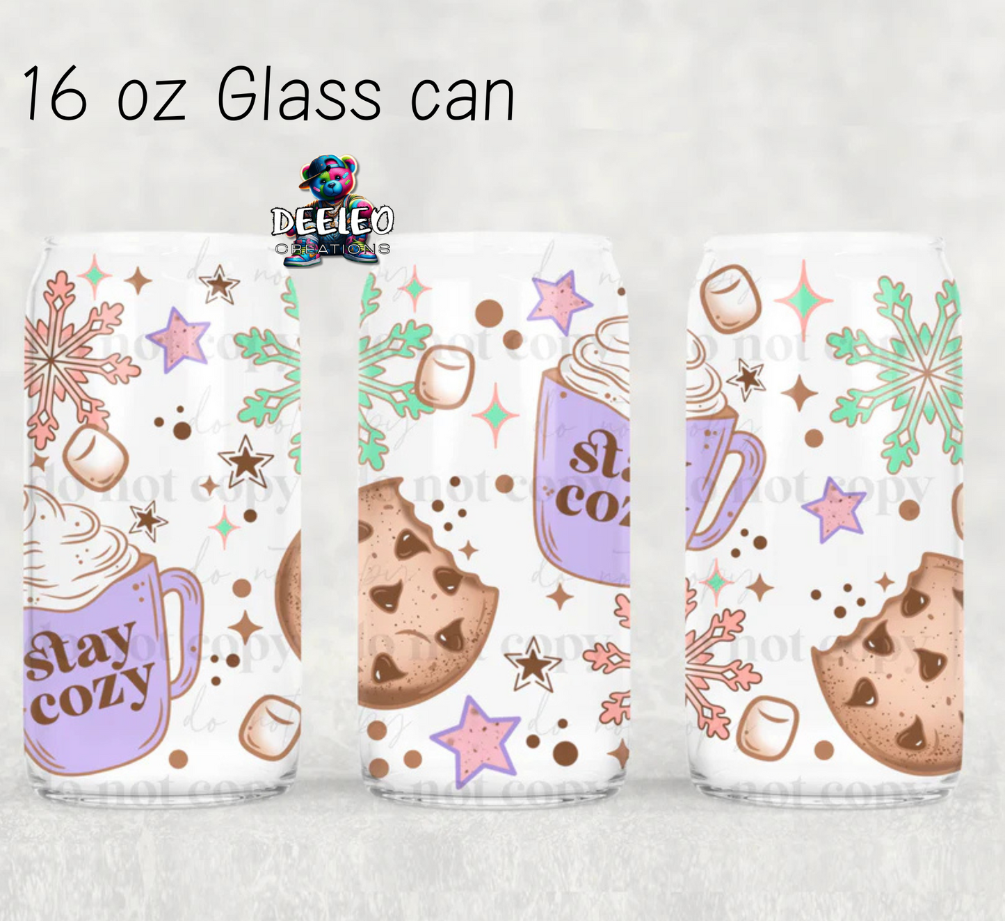 Stay Cozy Glass Cup