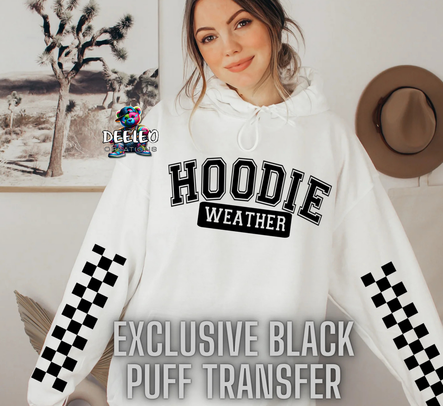 Hoodie Weather (Black Letters) with Sleeve
