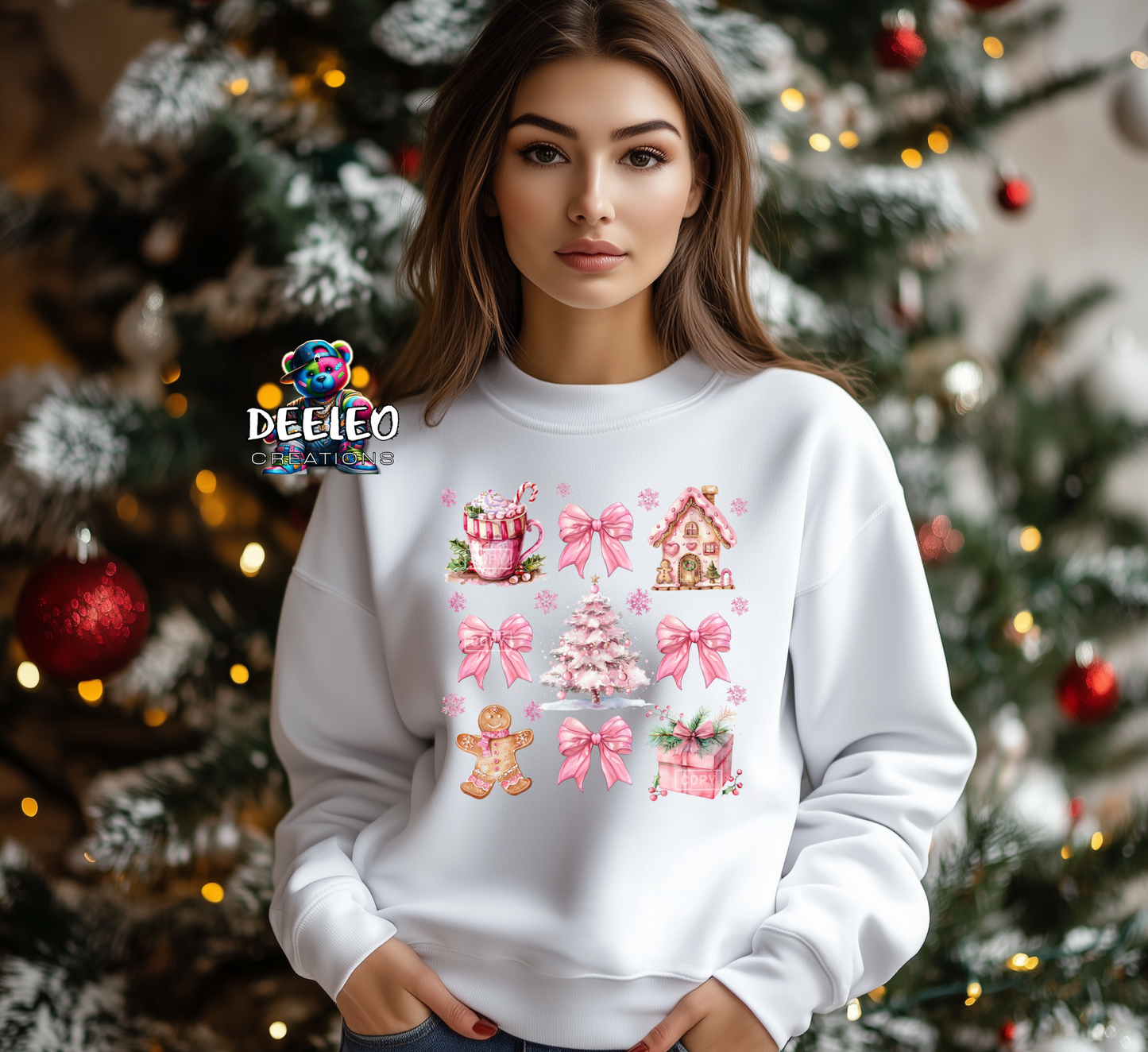 Christmas Bows and Gingerbread Sweatshirt