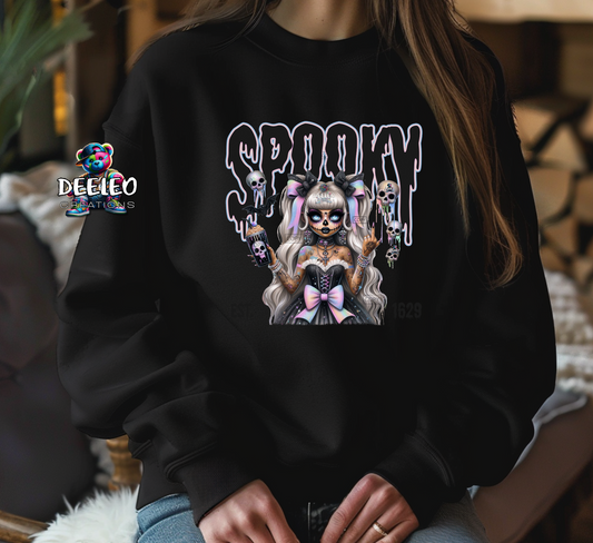 SPOOKY Skull Girl Sweatshirt