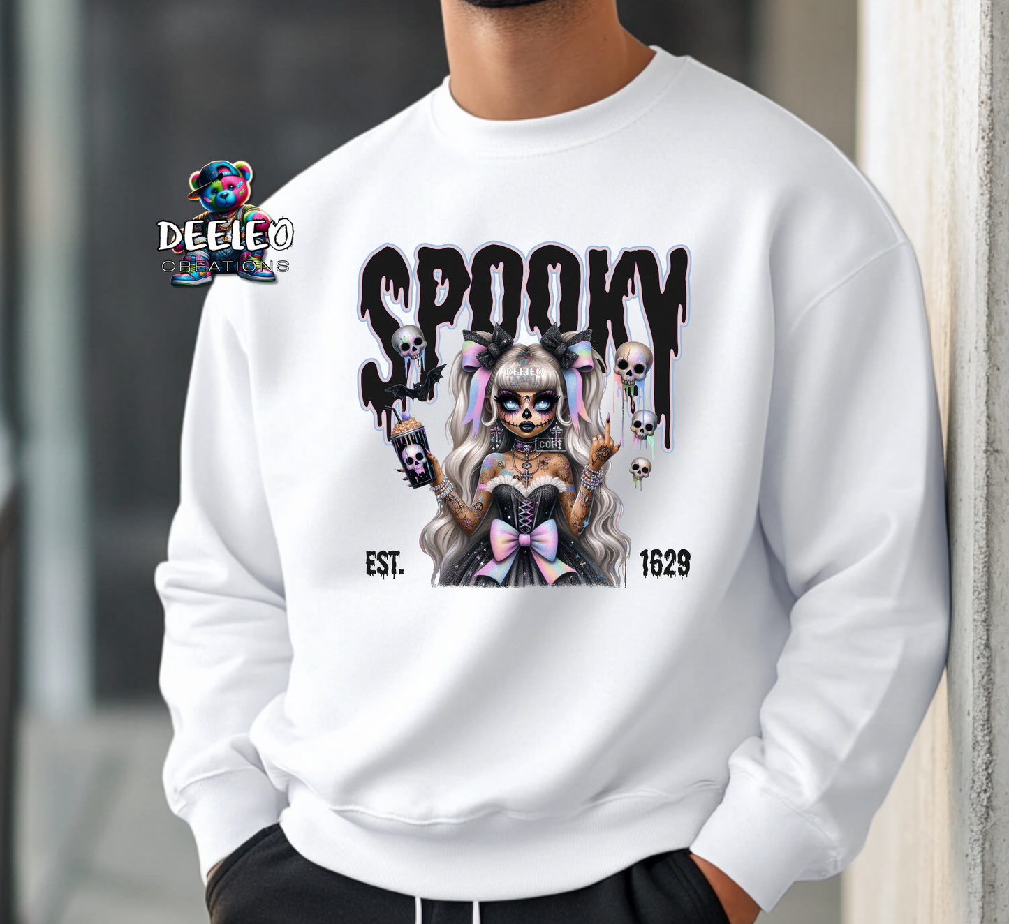 SPOOKY Skull Girl Sweatshirt