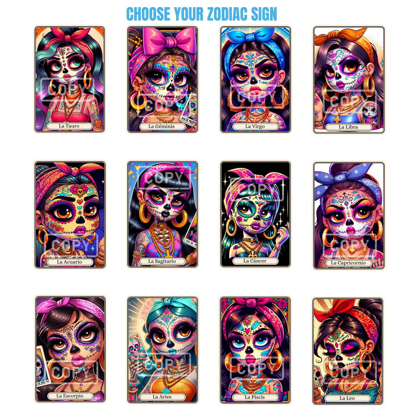 Spanish Zodiac Tarot Card (DTF T-Transfers)