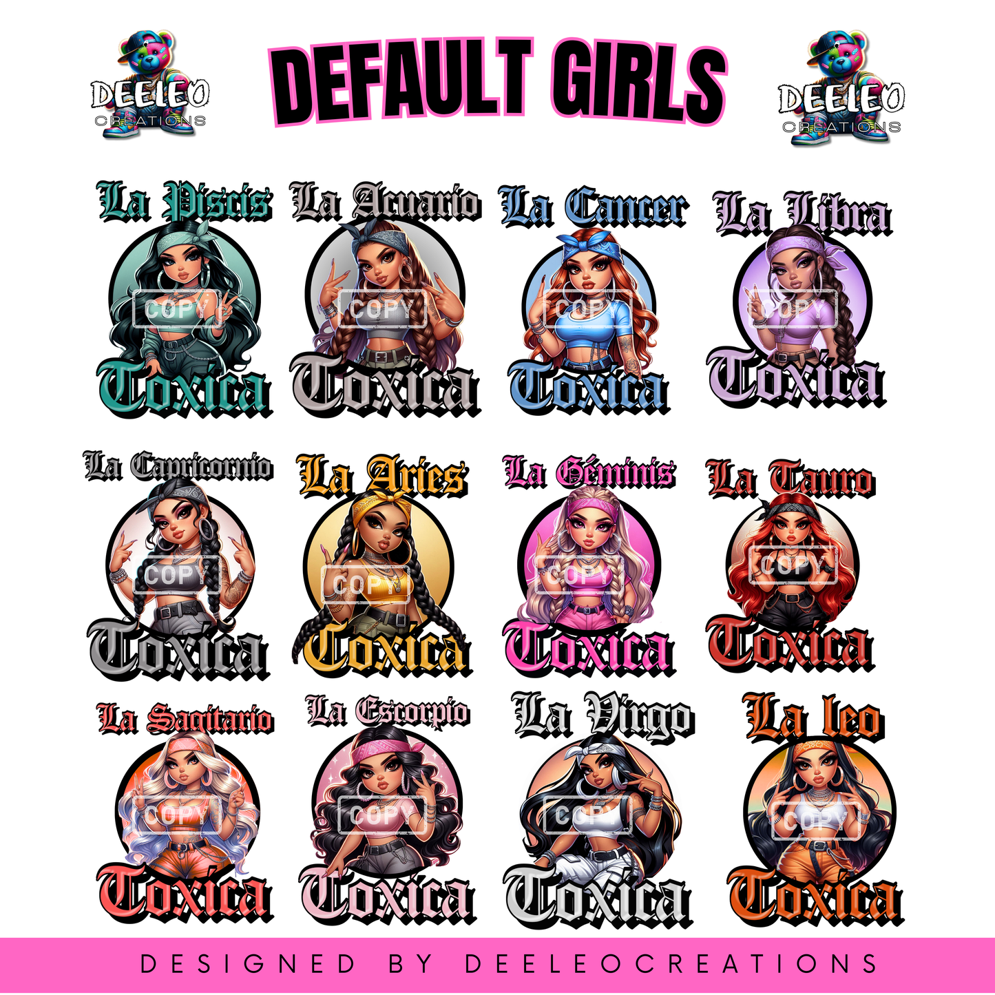Toxica Zodiac Girls DTF Transfer